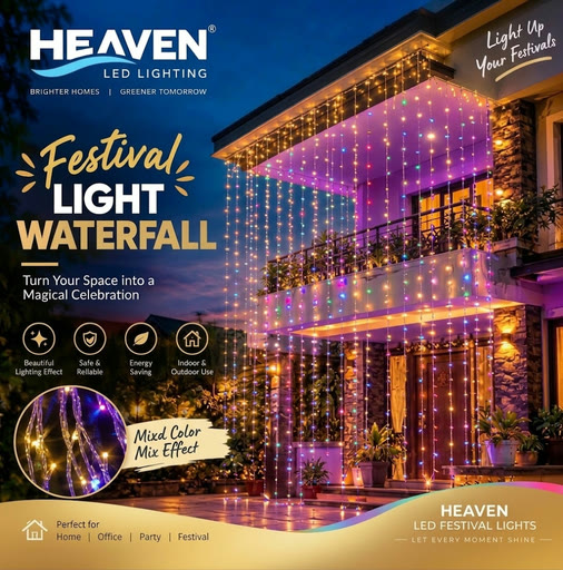 वाटरफल ६ x ९ V8 पिक्सेल (फिमेलसहित) — HEAVEN LED फेस्टिभल लाइट Nepal